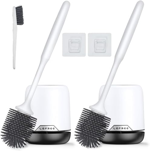 Lefree Toilet Brush Set with Ventilated Holder and Wall Mount Option