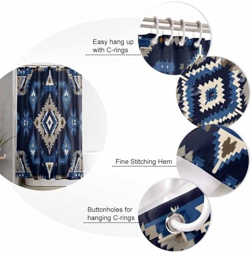 ZOE GARDEN Southwest Shower Curtain Set 72x72 1