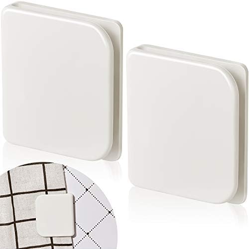 Jetec 2 Piece White Shower Curtain Clips with Adhesive