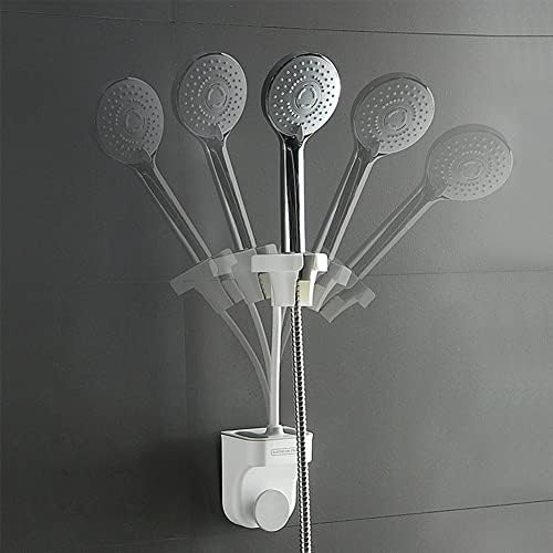 HOTRA Adjustable Showerhead Bracket with Hair Dryer Hook and Storage