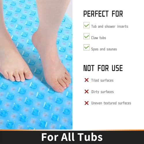 Non-Slip Bathtub Mat with Suction Cups and Drain Holes