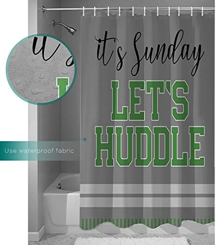 ZOE GARDEN Grey Football Shower Curtain Set with Hooks