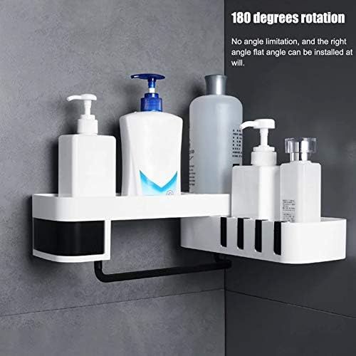 DriKou 180-Degree Rotatable Bathroom Corner Shelf