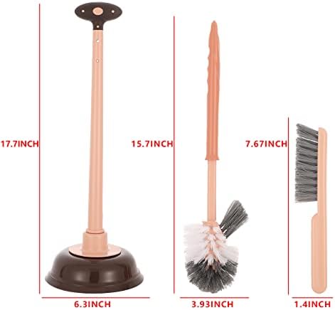 Cq Acrylic Toilet Brush and Plunger Set with Holder - Pink 1 Set