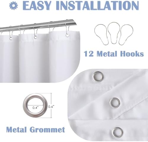 Jinchan Ombre Lilac Blue Shower Curtain Set