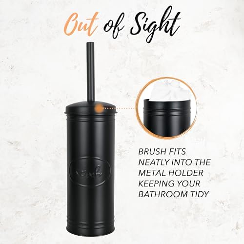 Autumn Alley Matte Black Toilet Brush with Holder Set