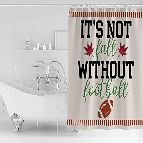 ZOE GARDEN Football Shower Curtain Set 54x78 with Hooks