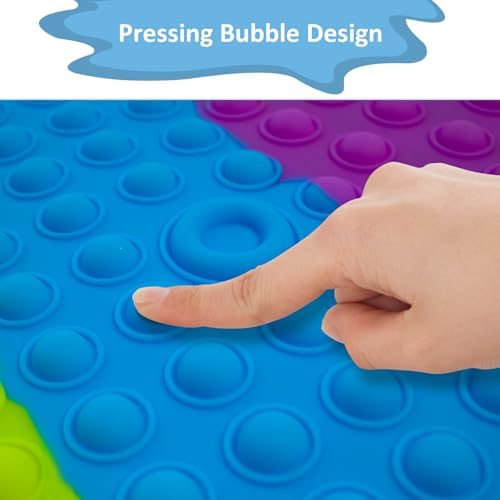 Tiamo Baby Bath Mat Non Slip with Rainbow Bubbles