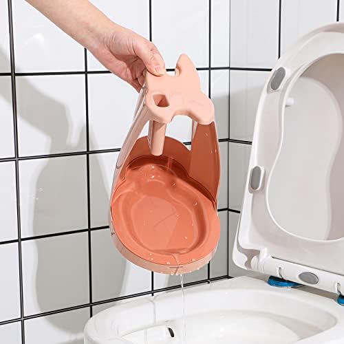 Cq Acrylic Toilet Brush and Plunger Set with Holder - Pink 1 Set