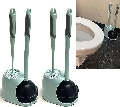 2-Piece Toilet Cleaner with Brush Caddy and Holder