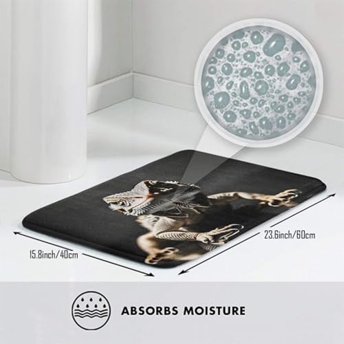 BoomDragon Anti-Slip Bath Mat with Cool Bearded Dragon Pattern