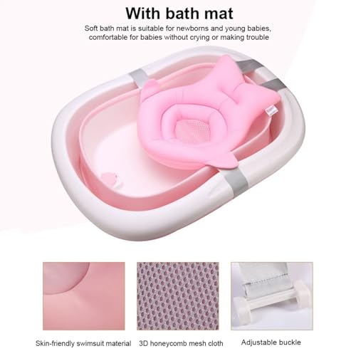 Soft Non-Slip Kids Bath Mat with Four-Way Buckle