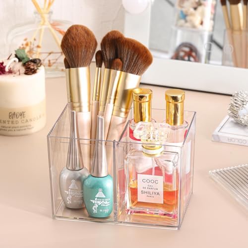 Tbestmax Qtip Holder Dispenser 3 Section Clear Organizer