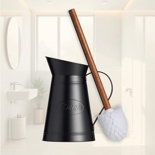 Farmhouse Toilet Brush with Metal Holder Set