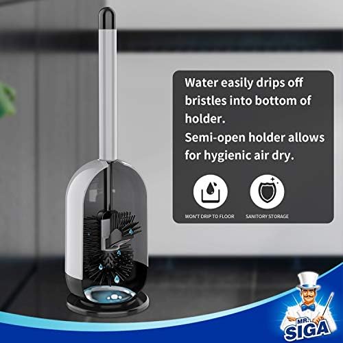MRSIGA Soft Bristle Toilet Brush with Holder