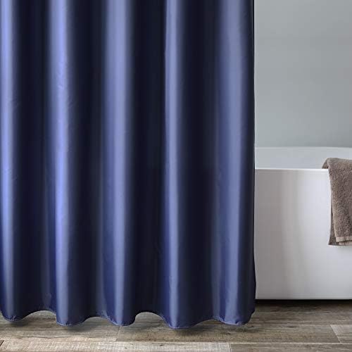 AooHome 72x66 Inch Navy Blue Shower Curtain Liner with Hooks and Weighted Hem