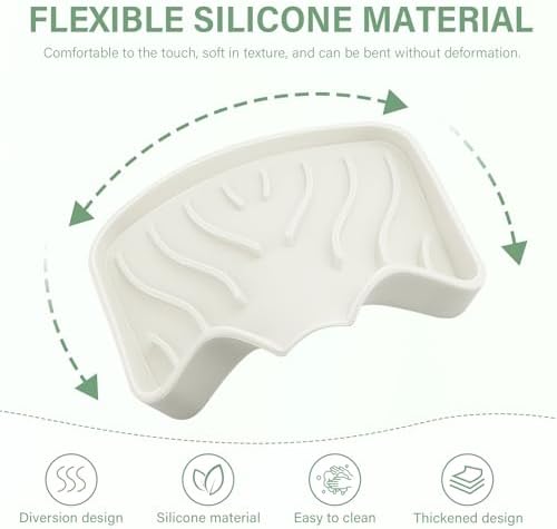 SAISN Silicone Soap Dish 2 Pack Self Draining