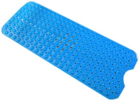 SOUGAO Extra Long Bathtub Mat Non-Slip with Suction Cups Blue 40x100cm