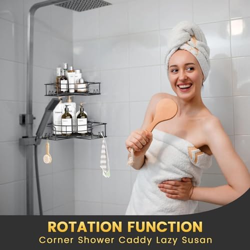 IUGOBI 2 Pack Corner Shower Caddy - Black