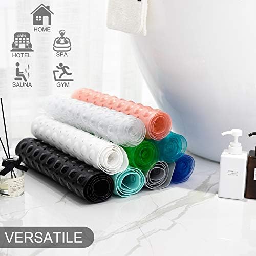 Extra Long Non-Slip Bathtub Mat with Drain Holes and Suction Cups