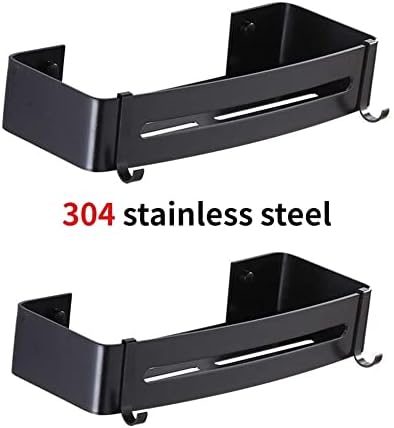 Shower Caddy Stainless Steel Wall Mounted Black Organizer
