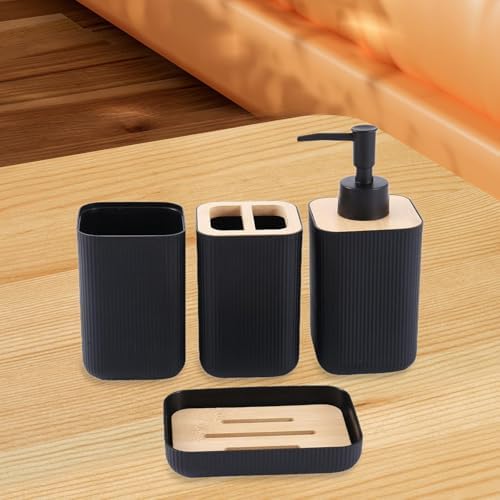4Pcs Ioensy Bathroom Organizer Set 009 Black 1