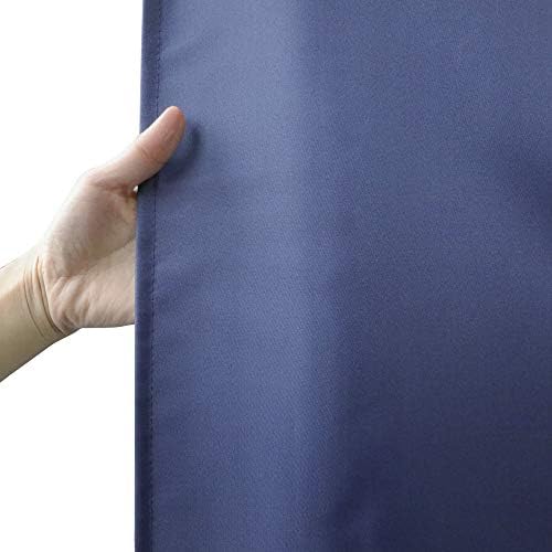 AooHome 72x66 Inch Navy Blue Shower Curtain Liner with Hooks and Weighted Hem