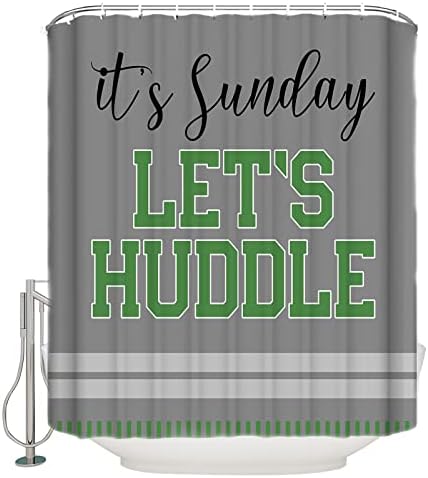 ZOE GARDEN Grey Football Shower Curtain Set with Hooks