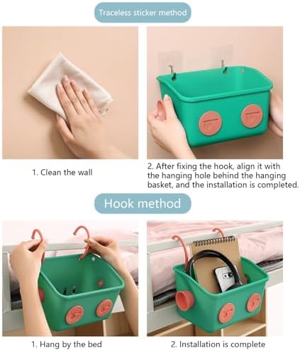 Shower Storage Basket With Hooks No Drilling Grey Organizer