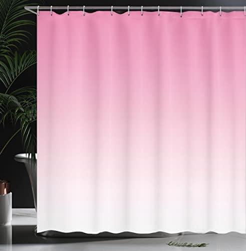 Ambesonne Pale Pink Ombre Shower Curtain Set with 12 Hooks