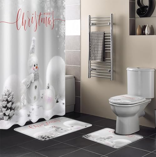 ZOE GARDEN Christmas Bathroom Set with Rug and Accessories