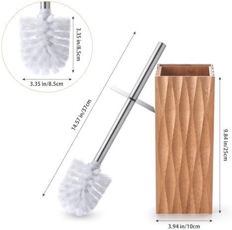 GOBAM Bamboo Toilet Brush with Holder for All Toilets