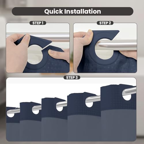 Inhousolu Premium No Hook Shower Curtain Set
