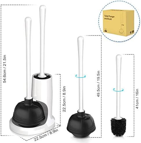 UPTRONIC 4 Pack Toilet Plunger and Brush Set