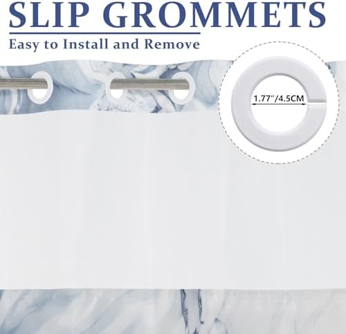 TYLCLTX Marble Shower Curtain with Snap Liner