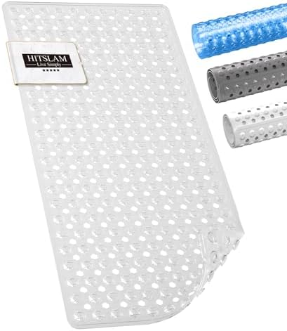 HITSLAM Non-Slip Bathtub Mat with Suction Cups 35x16 Inch