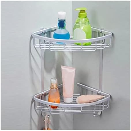 Aluminum Shower Caddy Double Tiers Triangle Bath Organizer