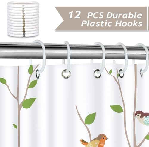 Bonhause Spring Birds Shower Curtain Set