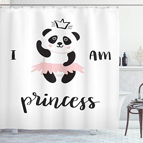 Ambesonne Cartoon Shower Curtain Set with 12 Hooks 69 x 84