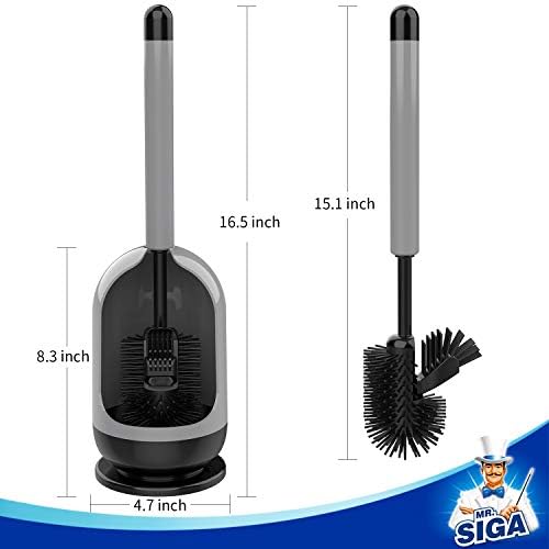MRSIGA Soft Bristle Toilet Brush with Holder