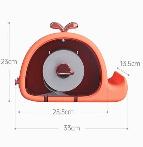 Hesitroad Orange Toilet Paper Holder Storage Box Wall Mounted Organizer