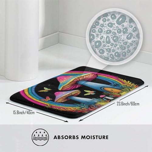 BoomDragon Anti-Slip Trippy Mushroom Bathtub Mat Set