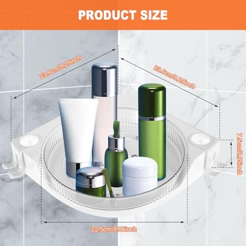 360 Rotating Corner Shower Caddy with Drainage