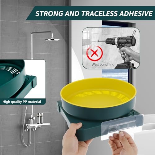 2PCS No Drill Corner Shower Caddy with Hooks