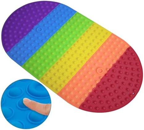 Tiamo Baby Bath Mat Non Slip with Rainbow Bubbles