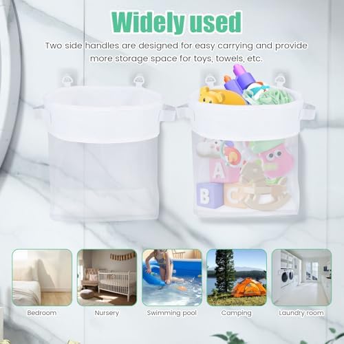 LYDODOKA 2Pcs Bath Toy Storage Holder with 4 Hooks