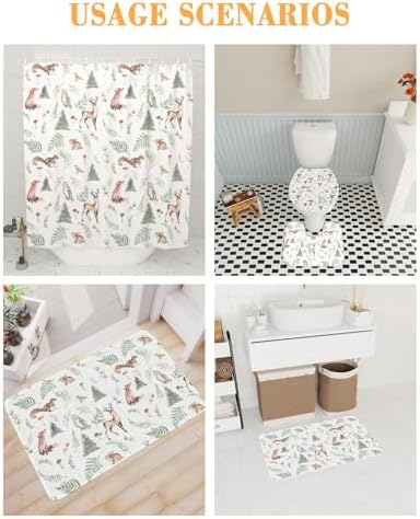 ZOE GARDEN Christmas Bathroom Set with Curtain Rug and Accessories