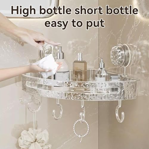No Drill Shower Caddy with Suction Cups and Hooks