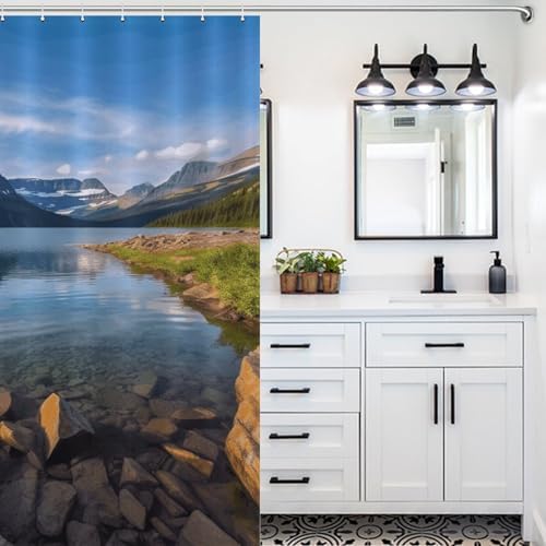 WEIHAKO Shower Curtain Set with 12 Hooks 60x72 Inches 1