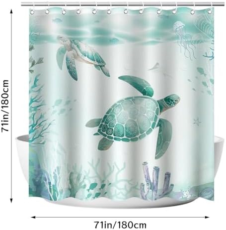LSYDCARM Sea Turtle Shower Curtain 71x71 Waterproof